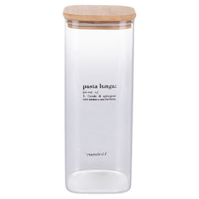 Barattolo pasta lunga Villa D'Este in vetro con coperchio in bambù 26 cm