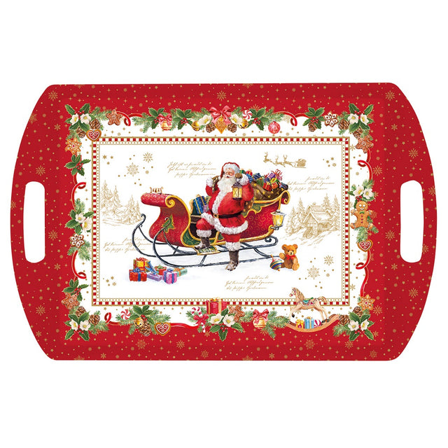 Vassoio con manici Easy Life in melamina decoro natalizio 52x35 cm