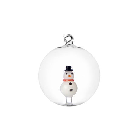 Pallina con pupazzo di neve Ichendorf in vetro borosilicato 8 cm