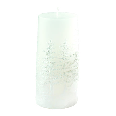 Candela di Natale Mascagni Casa in ceramica bianca 10,5 cm