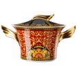 Zuppiera Ikarus Versace in porcellana decoro rosso e oro 2,3 litri