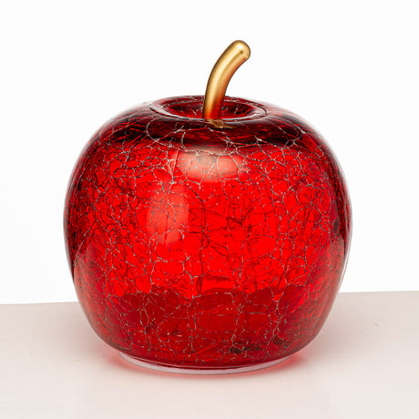 Mela luminosa Noel by Lamart in vetro rosso con LED 16 cm