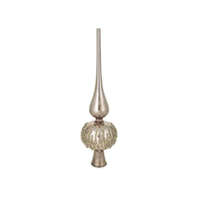 Puntale per albero Bianchi Dino in vetro color oro decorato 28 cm