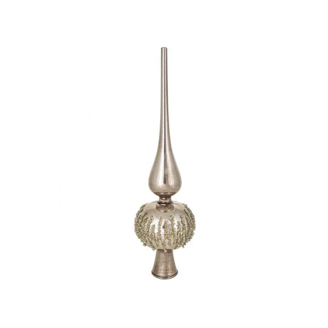 Puntale per albero Bianchi Dino in vetro color oro decorato 28 cm