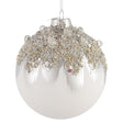 Pallina di Natale Gleeful Bizzotto in vetro bianco 10 cm