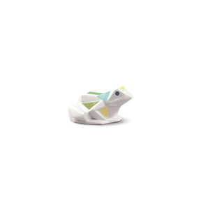 Statuetta Rana Origami Lladrò in porcellana geometrica 5x10 cm