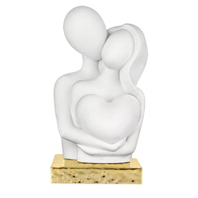 Scultura coppia in abbraccio Bongelli Preziosi in metallo dorato 13,5 cm