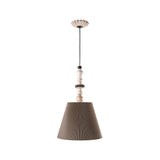 Lampada a sospensione Firefly Lladrò in porcellana color crema e beige
