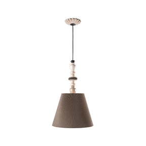 Lampada a sospensione Firefly Lladrò in porcellana color crema e beige