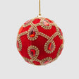 Sfera albero di Natale EDG in velluto verde diametro 10 cm