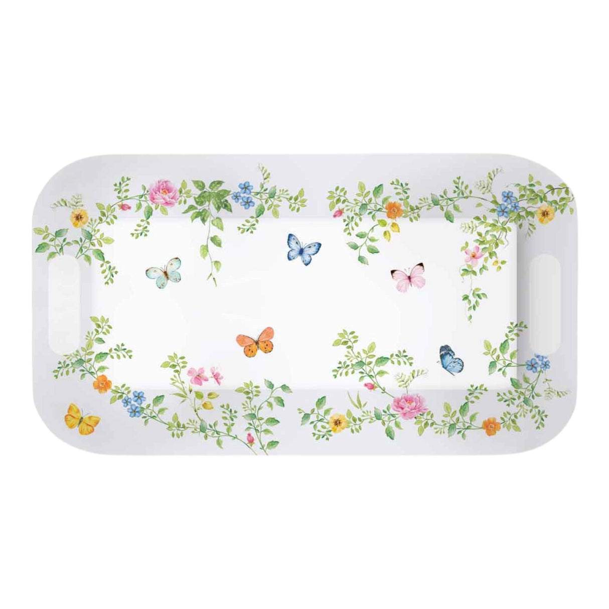 Vassoio Dancing Butterflies Easy Life in melamina decoro farfalle 40x21 cm