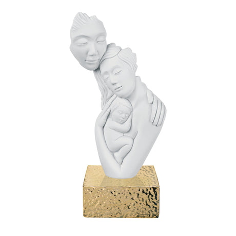 Scultura Famiglia Nascita Bongelli Preziosi in marmorino 27 cm