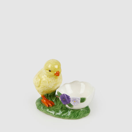 Portauovo pulcino EDG in ceramica decorazione pasquale 8x10,5 cm