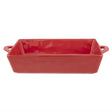 Teglia Concerto Rose & Tulipani in stoneware colore corallo 38x22 cm