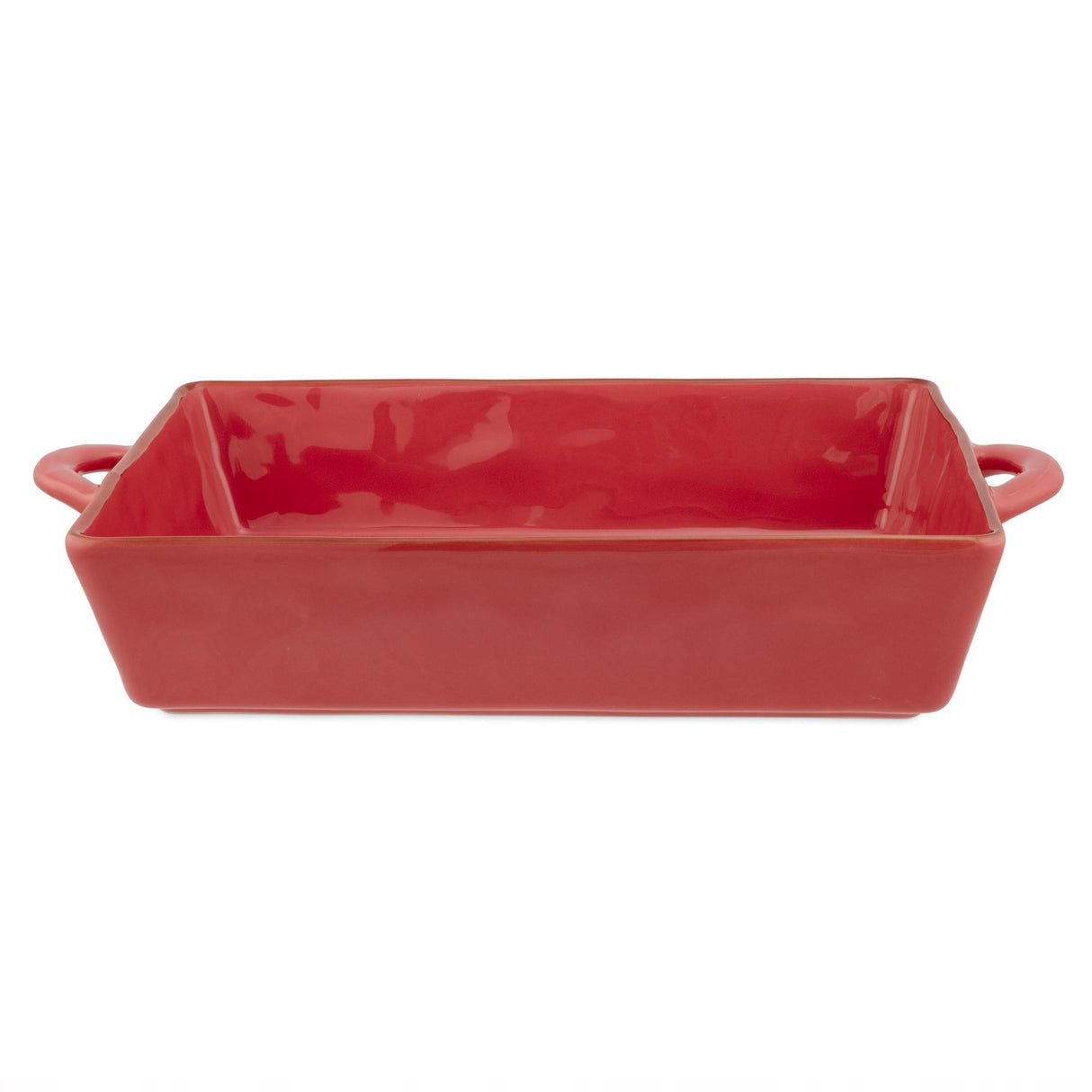 Teglia Concerto Rose & Tulipani in stoneware colore corallo 38x22 cm
