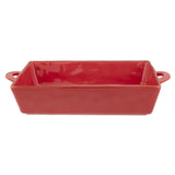 Teglia Concerto Rose & Tulipani in stoneware colore corallo 38x22 cm