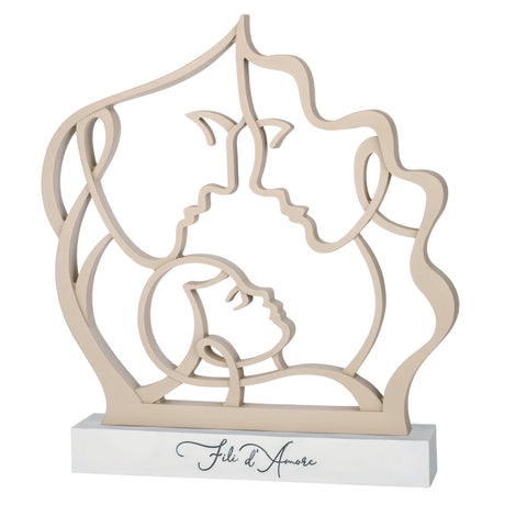 Scultura Natività Bongelli Preziosi in marmorino color nocciola 15x17 cm