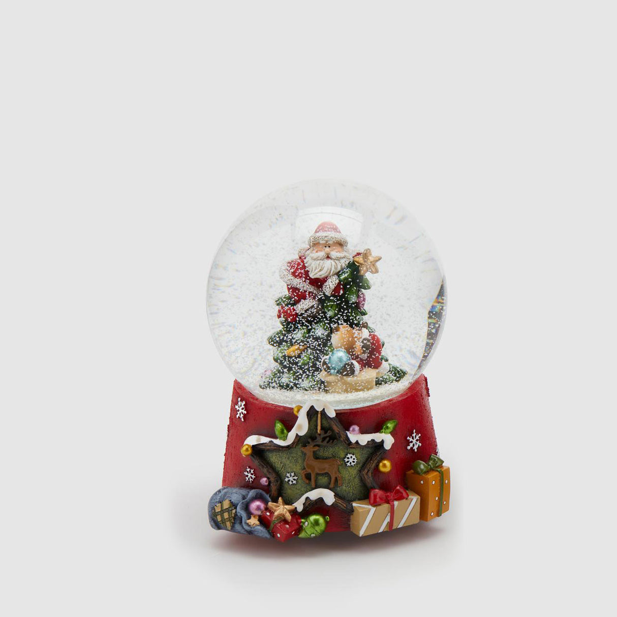 Palla di neve EDG con Babbo Natale e carillon in vetro 15x10 cm