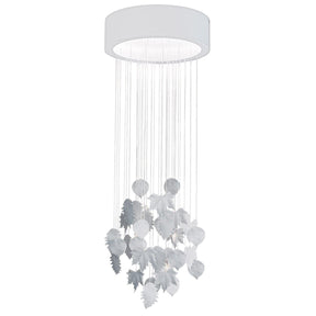 Lampadario Magic Forest Lladrò in porcellana con foglie lavorate a mano