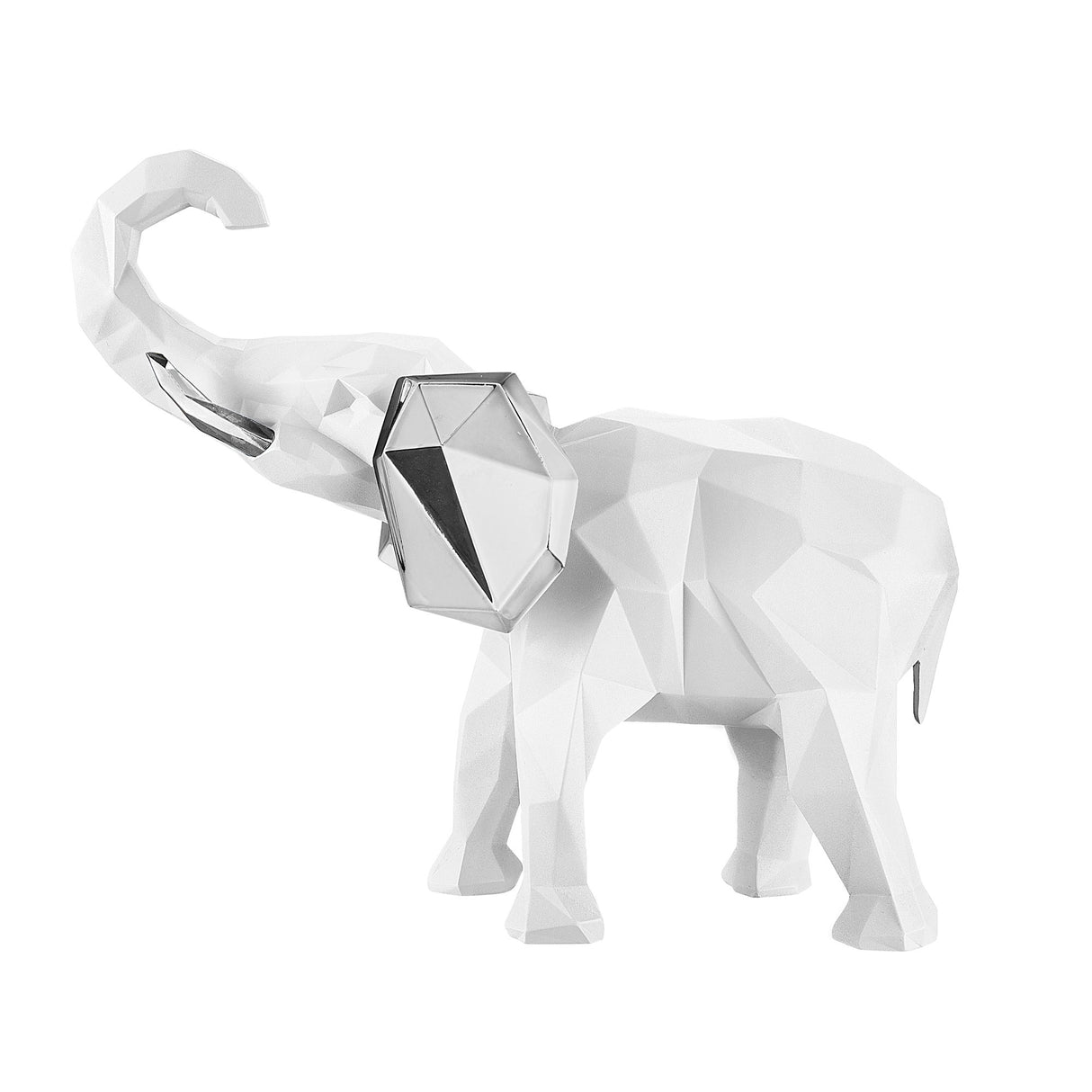 Elefante stilizzato Bongelli Preziosi in marmorino rosso bianco e argento