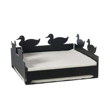 Portatovaglioli Duck Arti & Mestieri in ferro nero 8x17 cm