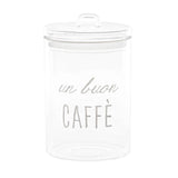 Barattolo caffè Simple Day in vetro borosilicato con decoro bianco 20x12 cm