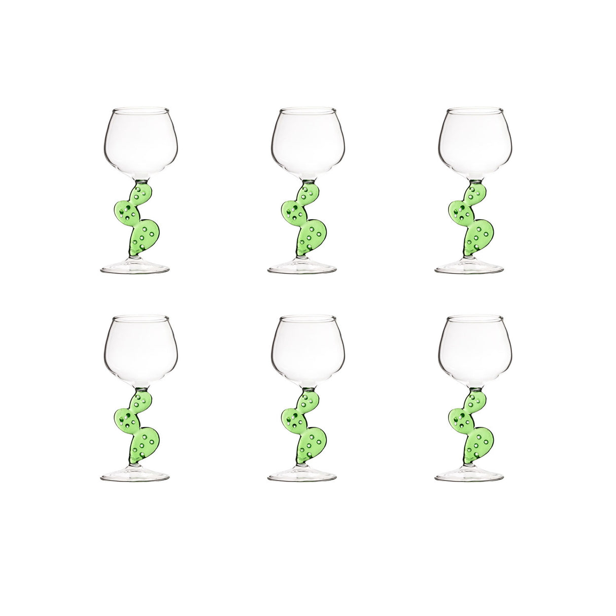 Calice acqua Cactus Montemaggi in vetro borosilicato altezza 17,5 cm