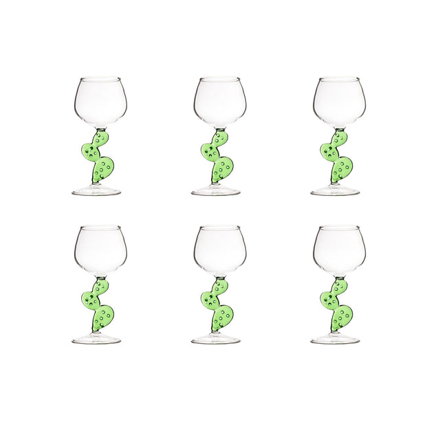 Calice acqua Cactus Montemaggi in vetro borosilicato altezza 17,5 cm