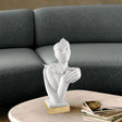 Scultura Abbraccio Bongelli Preziosi in marmorino con base nocciola 39 cm