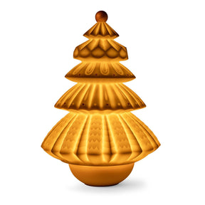 Lampada Albero di Natale Lladrò in porcellana opaca con dettagli oro LED