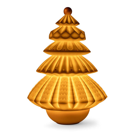 Lampada Albero di Natale Lladrò in porcellana opaca con dettagli oro LED