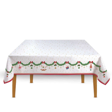 Tovaglia natalizia Easy Life in cotone con stampa Schiaccianoci 180x145 cm