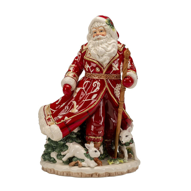 Statuina Babbo Natale Fitz and Floyd in porcellana dipinta a mano 34 cm