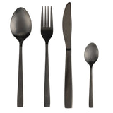 Set posate Modern Villa D'Este Home Tivoli in acciaio nero opaco 24 pezzi
