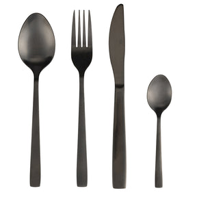Set posate Modern Villa D'Este Home Tivoli in acciaio nero opaco 24 pezzi