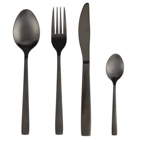Set posate Modern Villa D'Este Home Tivoli in acciaio nero opaco 24 pezzi