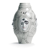 Vaso Conversation II Lladrò in porcellana decorata 52x31 cm