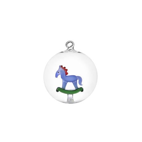 Pallina di Natale Ichendorf in vetro borosilicato con cavallo 8 cm