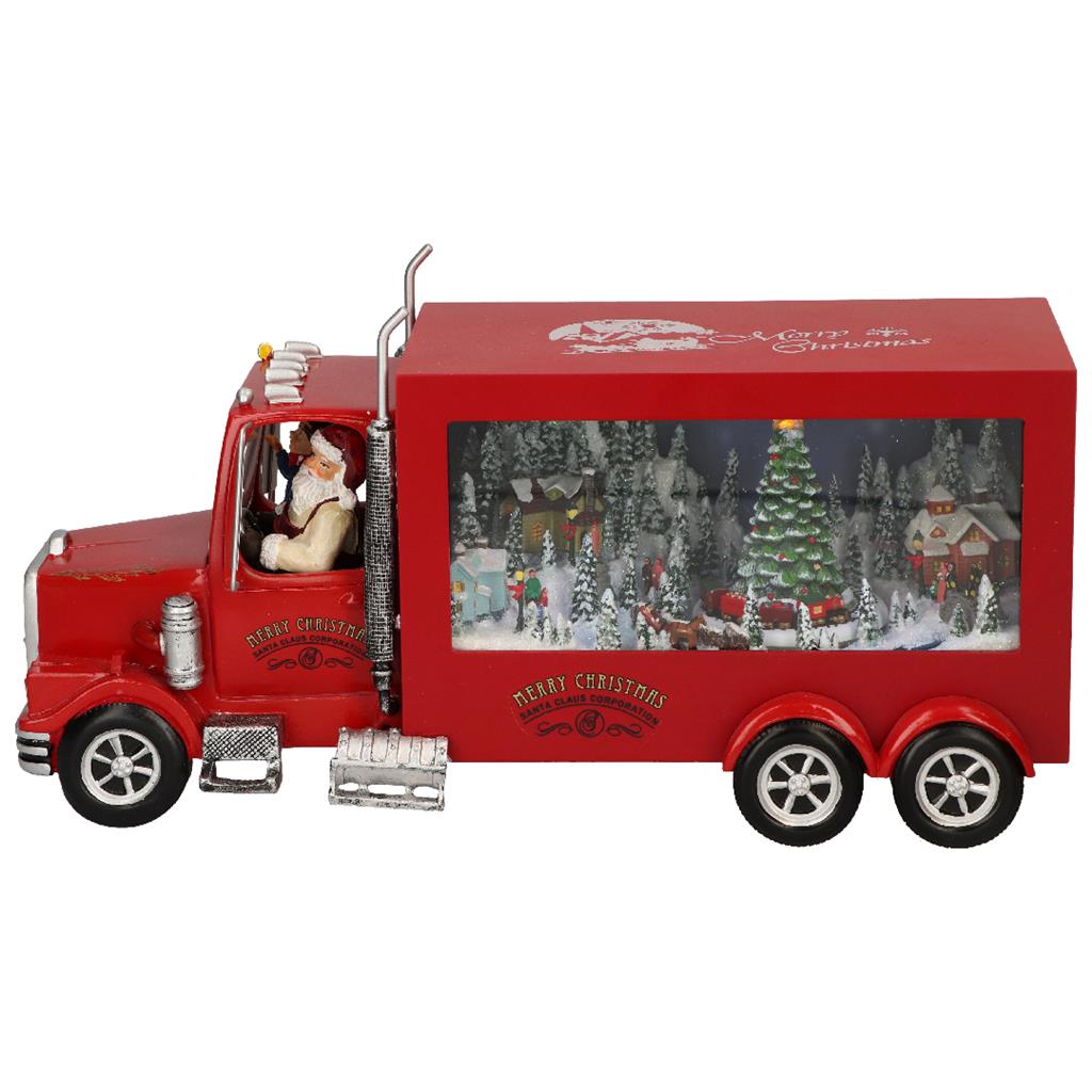 Camion musicale Babbo Natale Timstor in plastica con luci LED 32,5 cm
