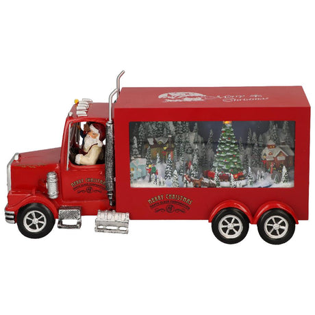 Camion musicale Babbo Natale Timstor in plastica con luci LED 32,5 cm