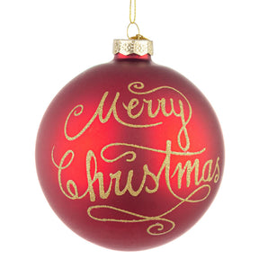 Sfera di Natale Bizzotto in vetro rosso lucido 10 cm