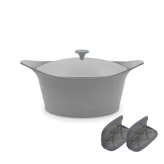 Cocotte Incredibile Cookut in metallo grigio perla 28 cm