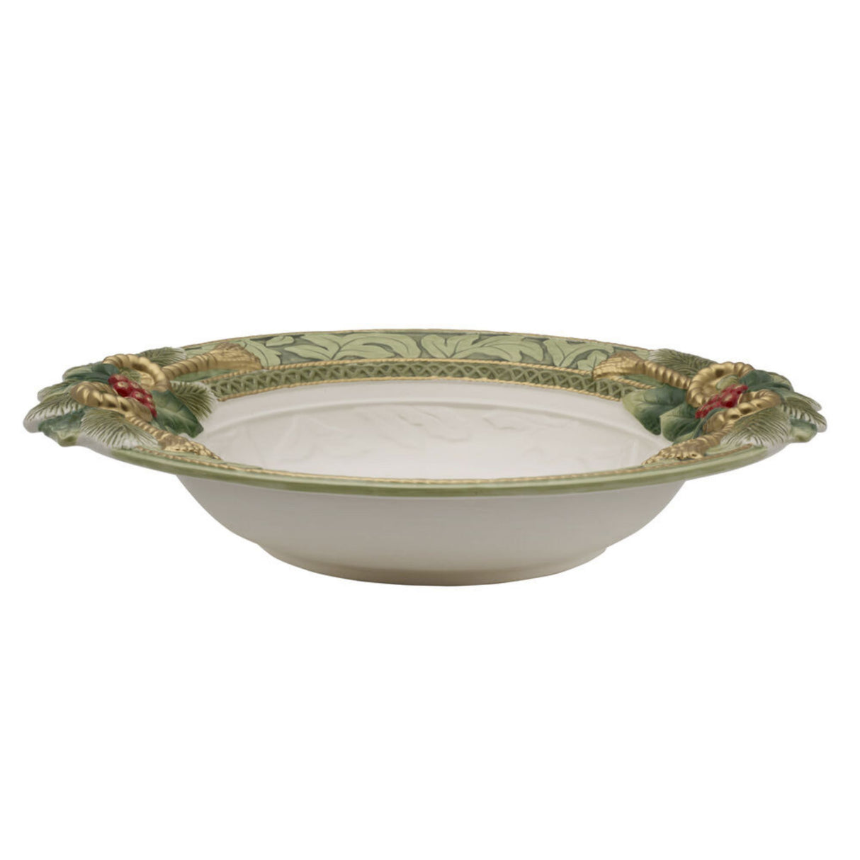 Centrotavola Holiday Home Fitz and Floyd in porcellana decorata 41 cm