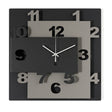 Orologio da parete Ziggurat Arti e Mestieri in ferro nero 40x8 cm