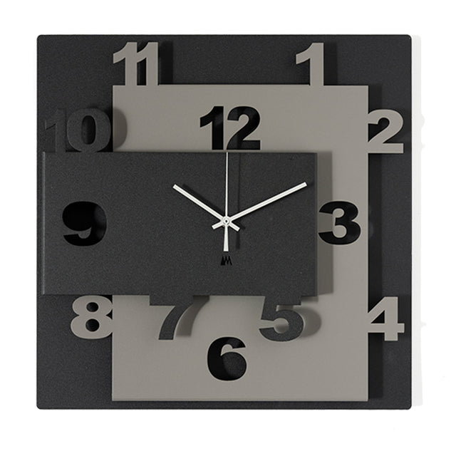 Orologio da parete Ziggurat Arti e Mestieri in ferro nero 40x8 cm