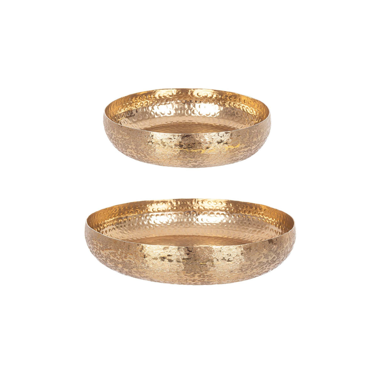 Set 2 ciotole Varanasi Bizzotto in alluminio color oro 30 e 38 cm