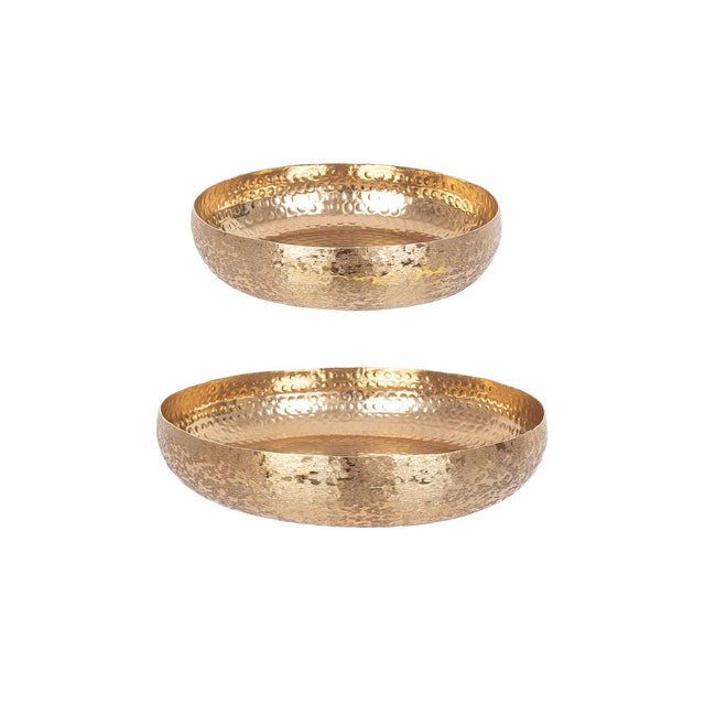 Set 2 ciotole Varanasi Bizzotto in alluminio color oro 30 e 38 cm