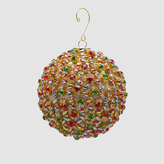 Pallina di Natale Godiva EDG in vetro decorato multicolore 10 cm
