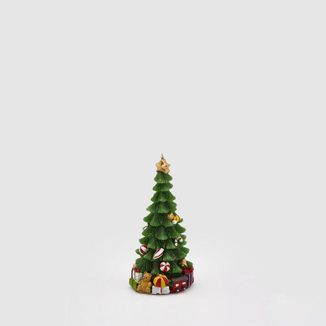 Candela Albero di Natale EDG in cera decorata altezza 12,5 cm