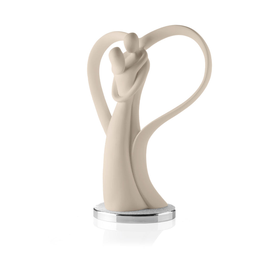 Scultura Innamorati Bongelli Preziosi in marmorino color nocciola 21 cm